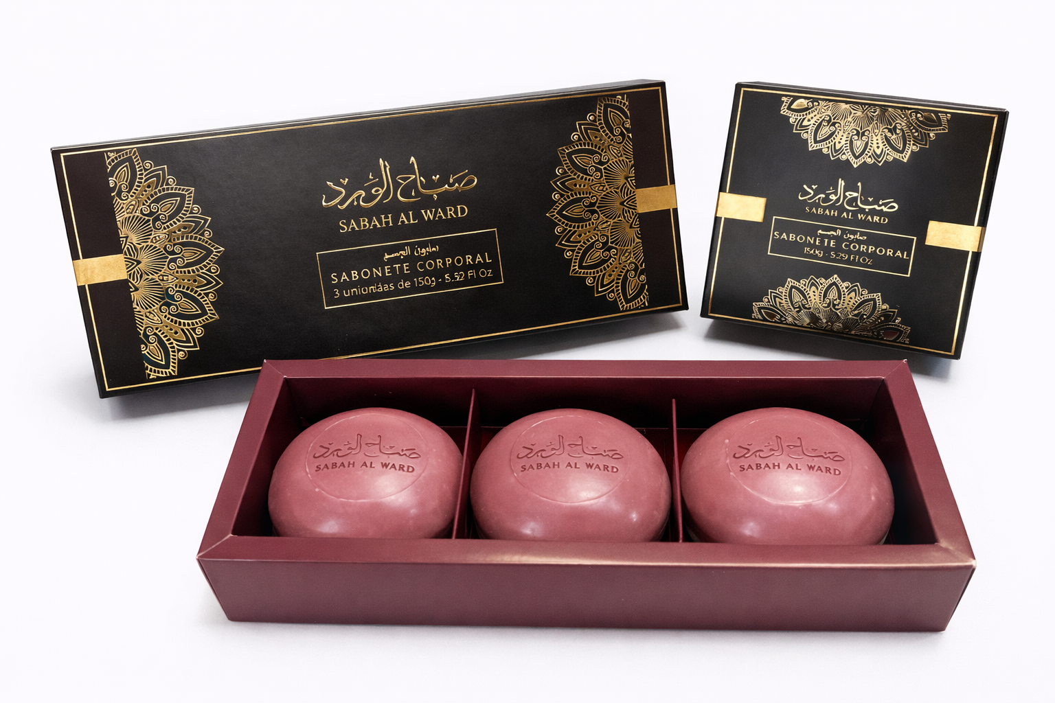 Sabah Al Ward Afeer - Sabonete em barra - 3 Unidades - 450 g