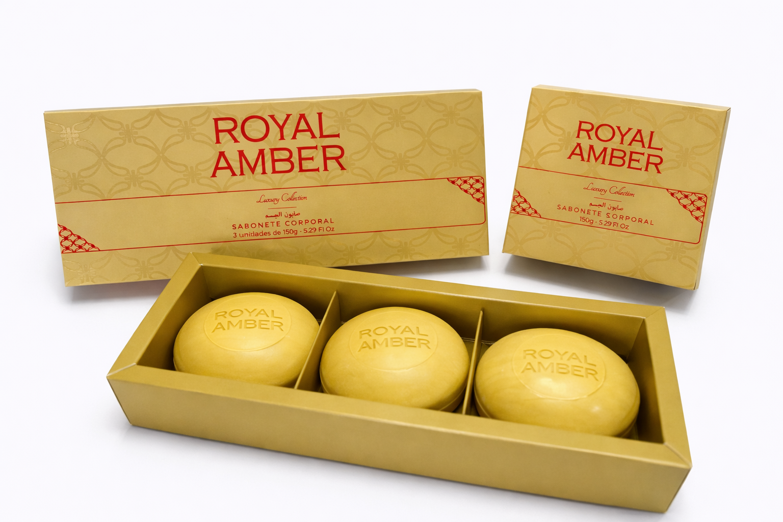 Royal Amber Afeer - Sabonete em barra - 3 Unidades - 450 g