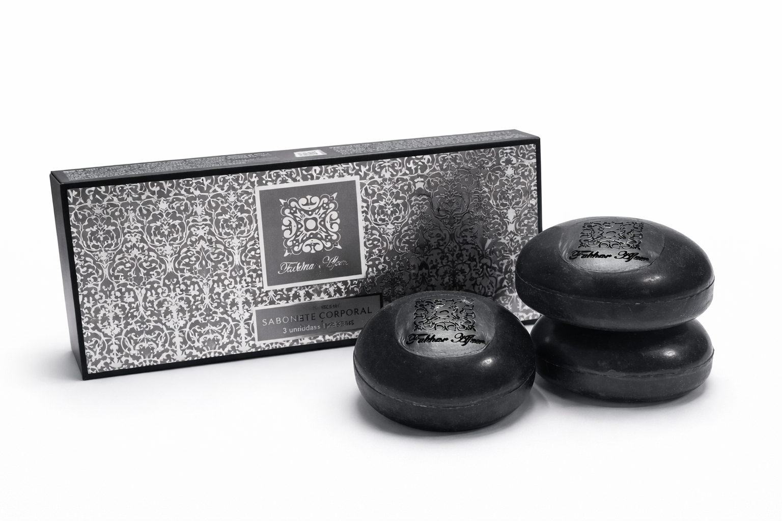 Fakhar Black Afeer - Sabonete em barra - 3 unidades - 450 g