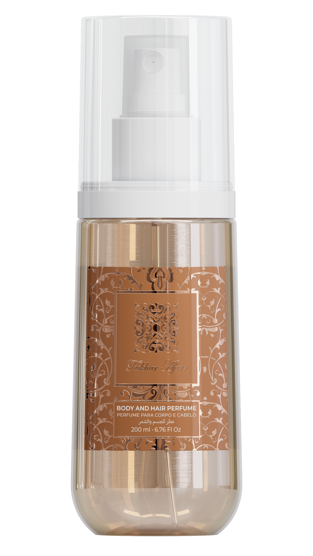 Body and Hair Perfume Fakhar Afeer Rose 200ml – Perfume Floral para Corpo e Cabelo
