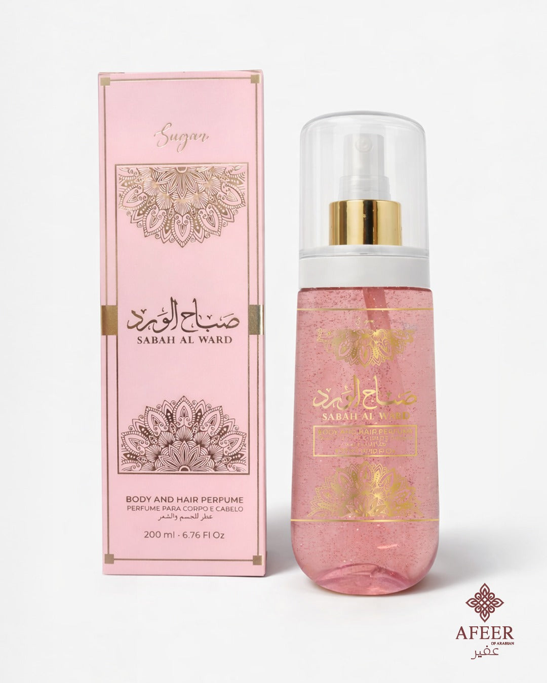 Body and Hair Perfume Sabah Al Ward Sugar 200ml – Perfume Floral para Corpo e Cabelo