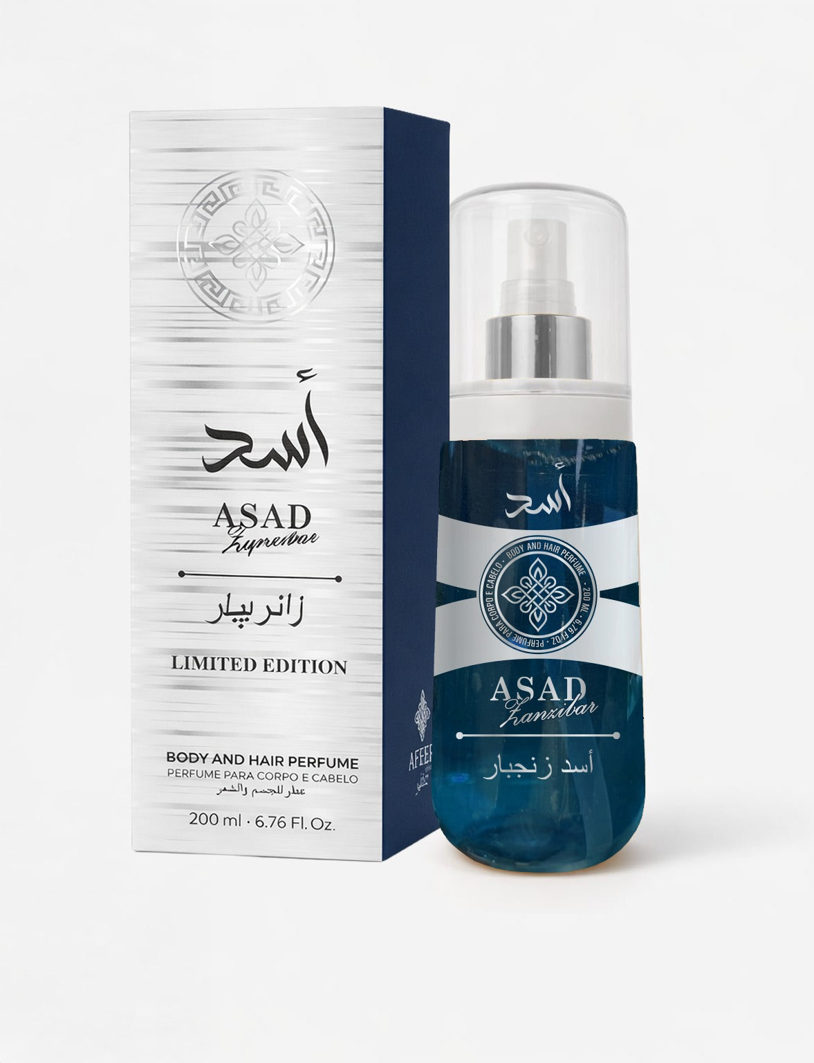Asad Zanzibar Body And Hair Afeer 200Ml Perfume para Corpo e Cabelos