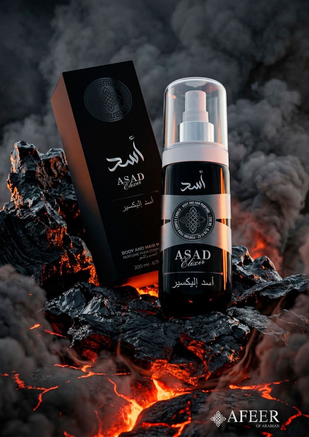 Asad Elixir - Body And Hair Afeer 200Ml Perfume para Corpo e Cabelos